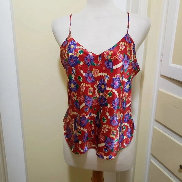 Vintage Victoria's Secret Chemise Red Sprinkled w/ Gems Size Medium - Picture 1 of 3